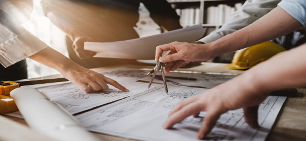 Architect plans on a desk